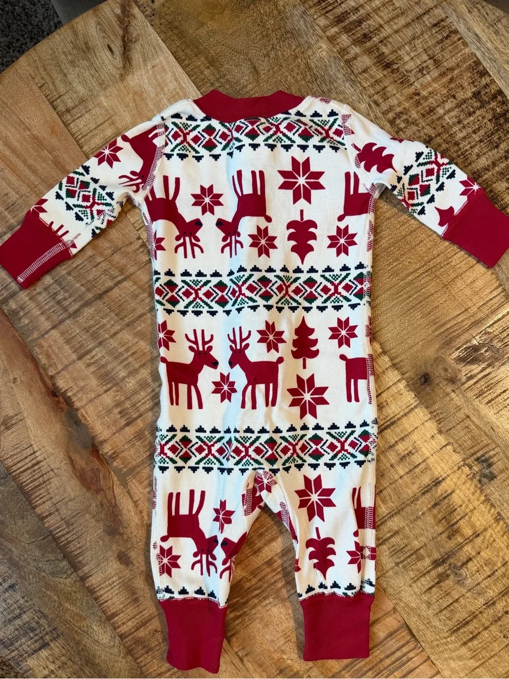 Hanna Andersson Dear Deer Reindeer Holiday One-Piece 0-3 months
